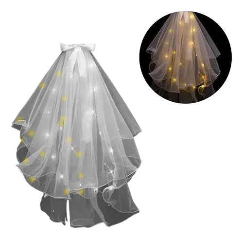 Corona de novia - Princesa - con tul y luces - color blanco o rosa!