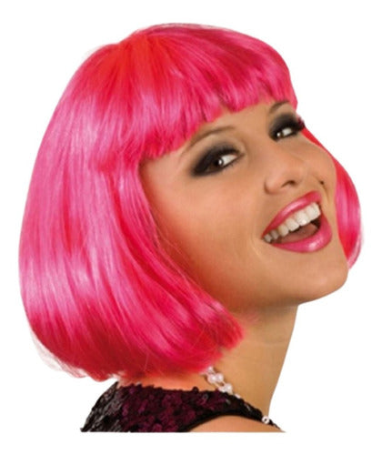 Peluca carré fucsia