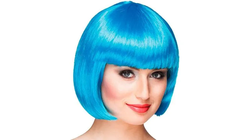 Peluca carré turquesa