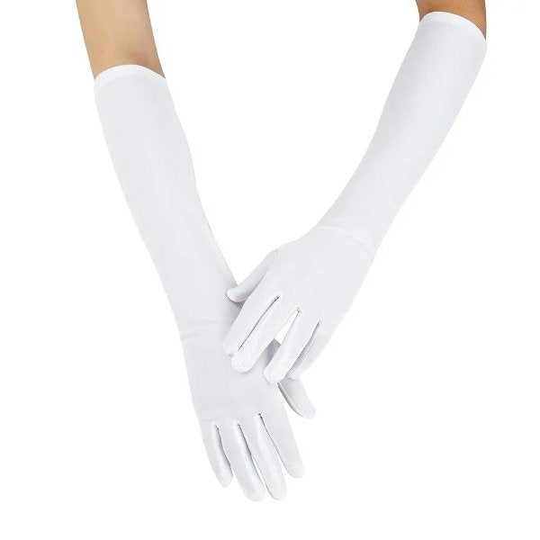 Guantes de lycra blancos - 40 cm