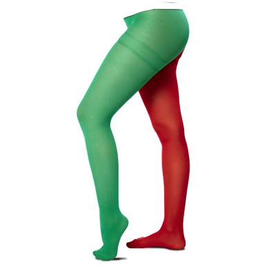 Medias panty  Elfo roja y verde