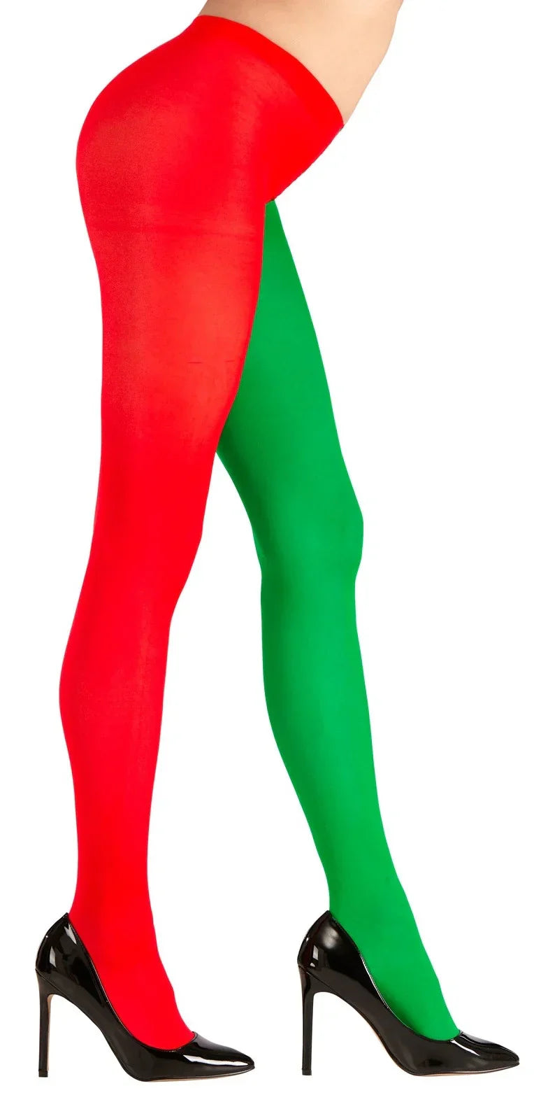 Medias panty  Elfo roja y verde