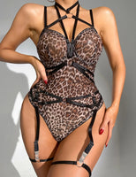 Body con arnes y estampado sexy de animal print - Girlsland