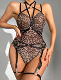 Body con arnes y estampado sexy de animal print - Talle se adapta de M a L - Girlsland