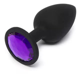 Plug anal silicona con strass - M - 8x3 cm