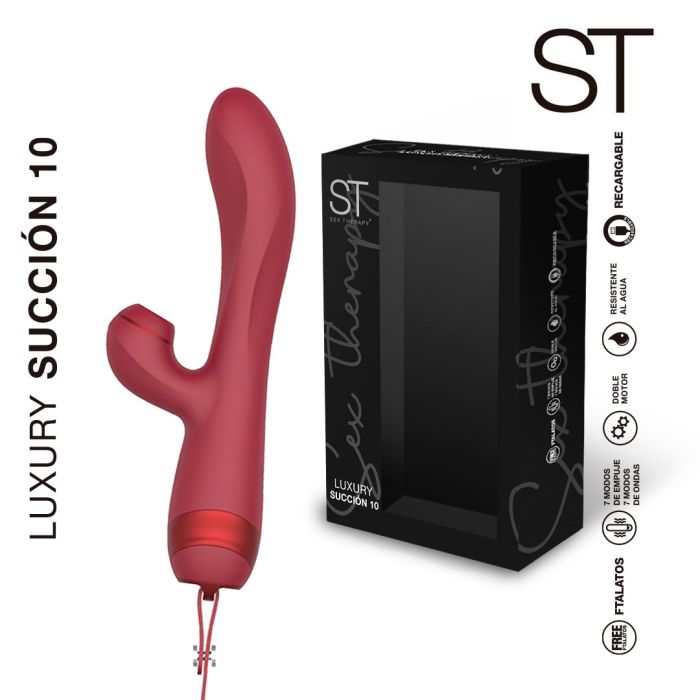Consolador vibrador doble estimulacion - Luxury Succion 10 - ST Toys