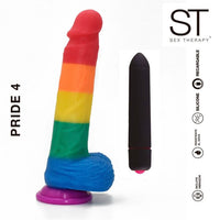 Consolador multicolor con vibrador - Pride 4 - ST Toys