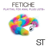 Plug anal con cola multicolor - Playtail Fox Anal Plug LGBT - ST Toys