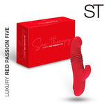 Vibrador doble estimulacion con movimiento Up And Down - Luxury Red Passion Five  - ST Toys