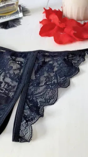 Colales abierta - Encaje - Color azul