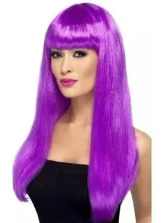 Peluca Larga - Color Violeta - Cotillon