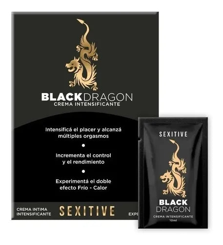 Sobres con lubricante intensificante  - BLACK DRAGON - 10ml