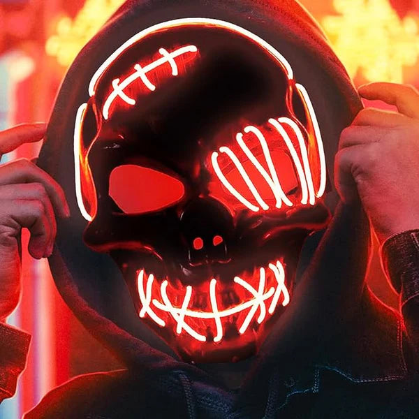 Máscara Calavera Luz Led Neón