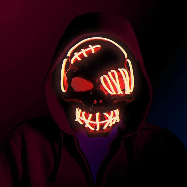 Máscara Calavera Luz Led Neón