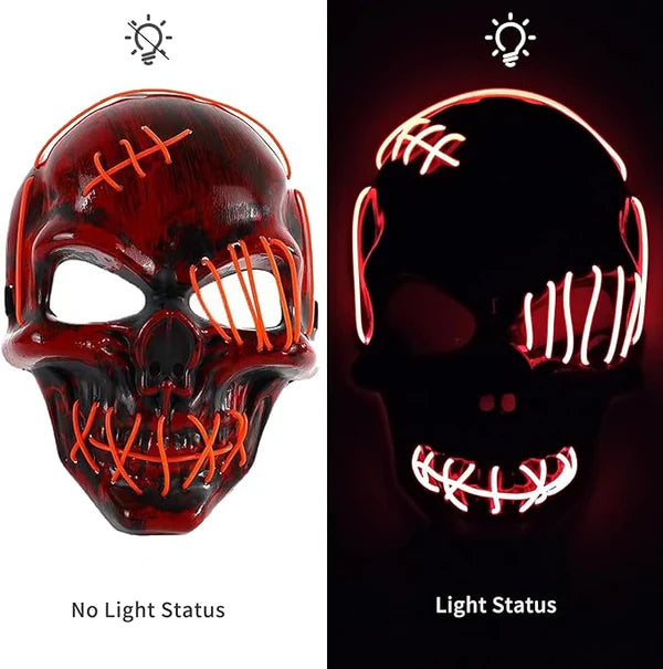 Máscara Calavera Luz Led Neón