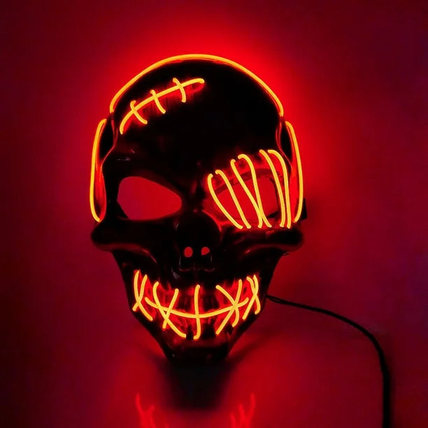Máscara Calavera Luz Led Neón