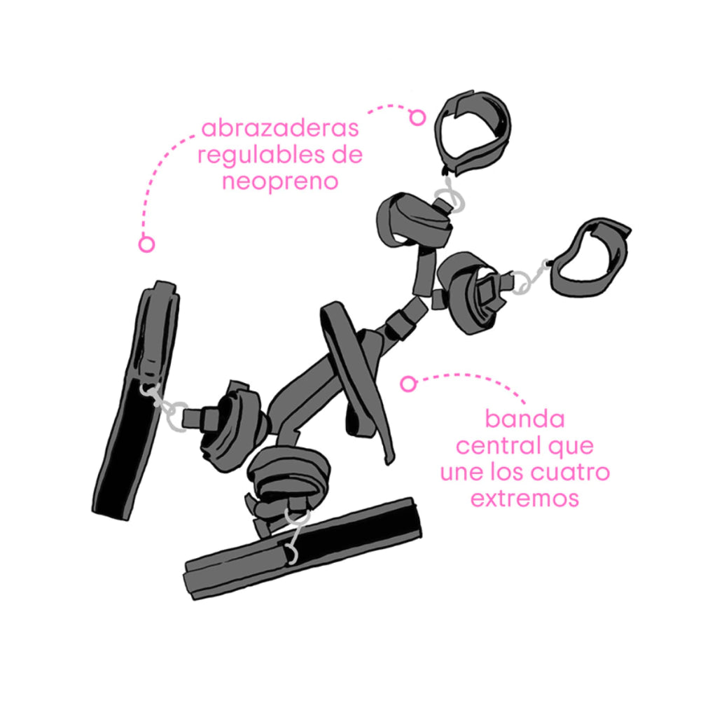 Arnes de Cama con Esposas y Tobilleras - Buttman Sexshop en Tucuman