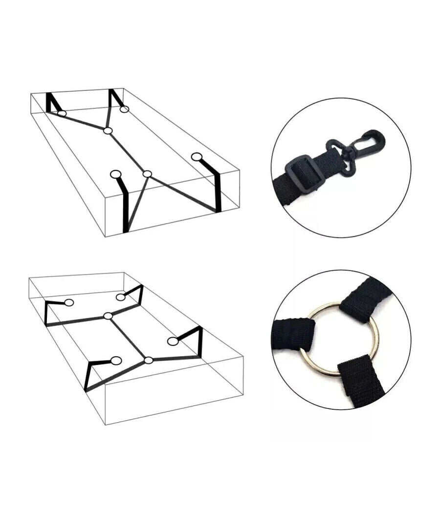 Arnes de Cama con Esposas y Tobilleras - Buttman Sexshop en Tucuman