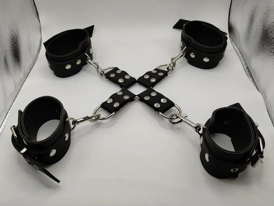 Inmovilizador corto Tobillos y Muñecas en Cruz - Buttman Sexshop en Tucuman