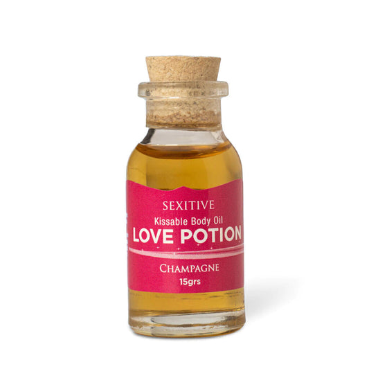 MINI Aceite Comestible Love Potion Champagne y Frambuesa - 15grs - Buttman Sexshop en Tucuman