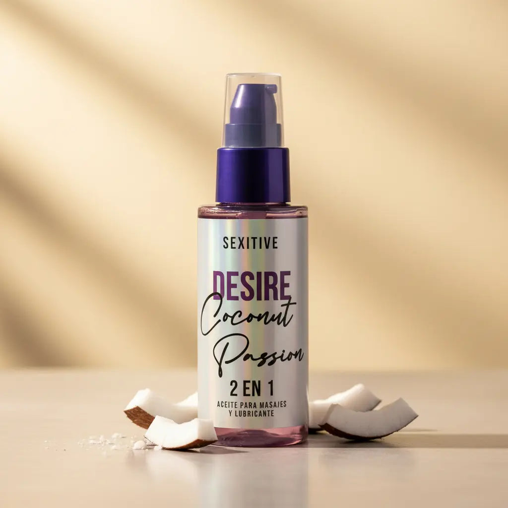 Aceite Para Masajes - Desire Coconut - 60ml - Sexitive - Buttman Sexshop en Tucuman