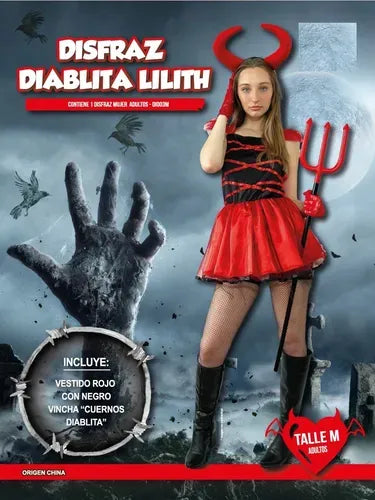 Disfraz Diablita Lilith Adulto - Talle M