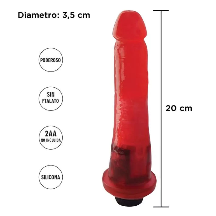 Consolador vibrador geminis jelly 20 x 3.5 cm
