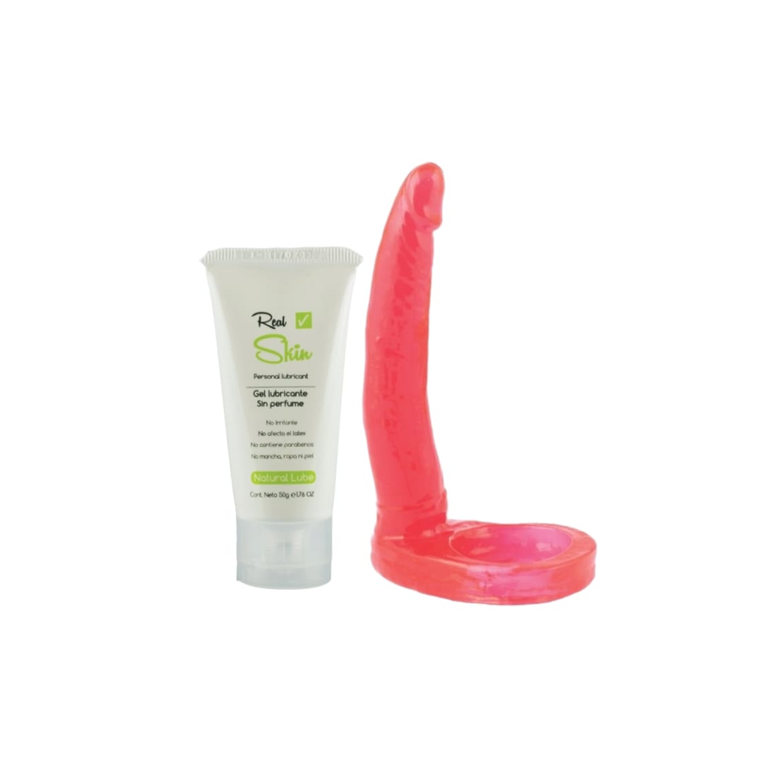 Kit anillo Hot Finger Para Doble Penetración + Gel Crema Deslizante Dilatadora Real Skin