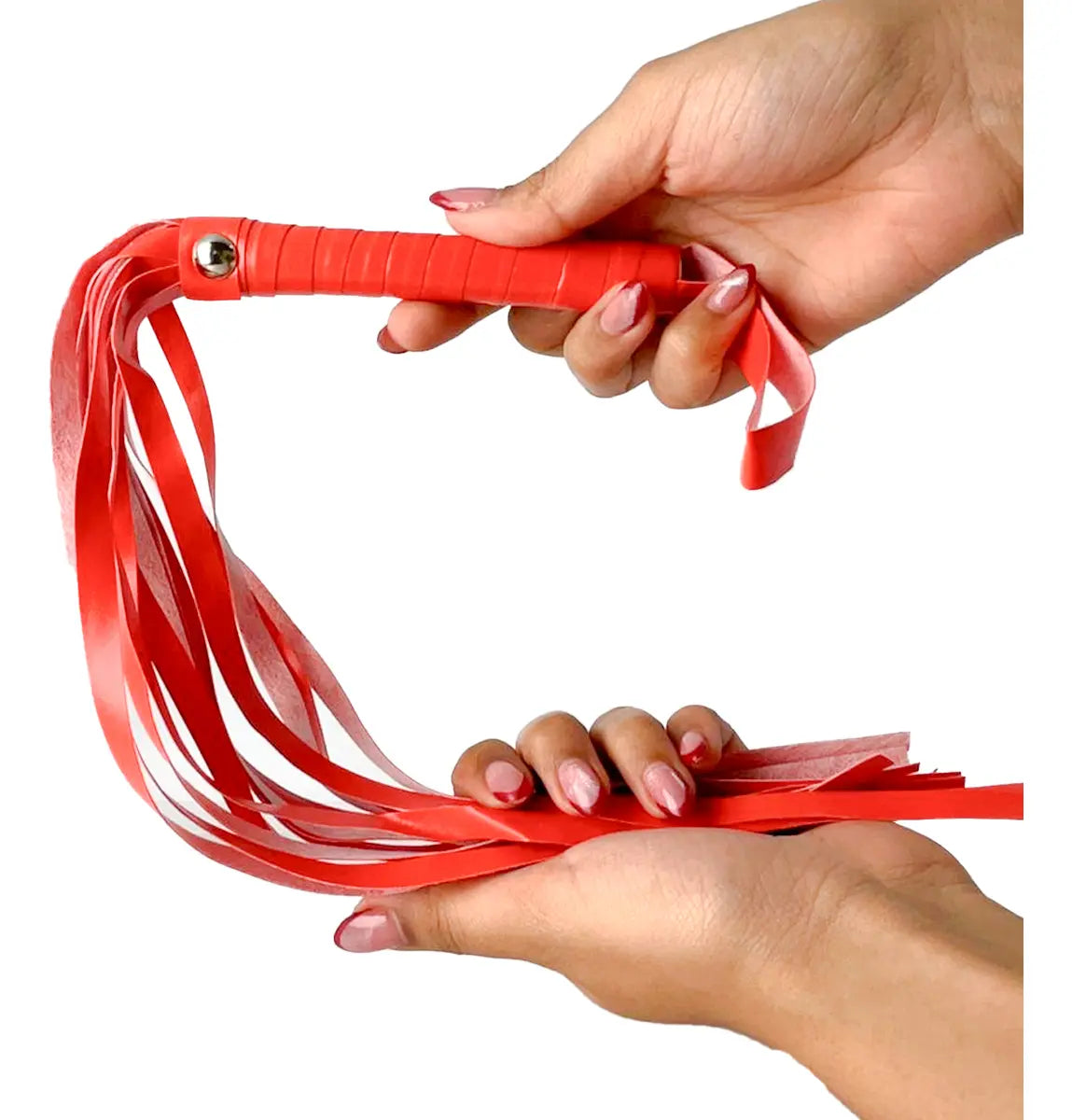 Látigo Rígido De Fleco Largo Erótico Fetiche Dominación Bdsm Color Rojo