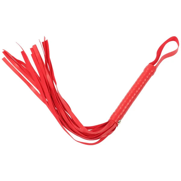 Látigo Rígido De Fleco Largo Erótico Fetiche Dominación Bdsm Color Rojo