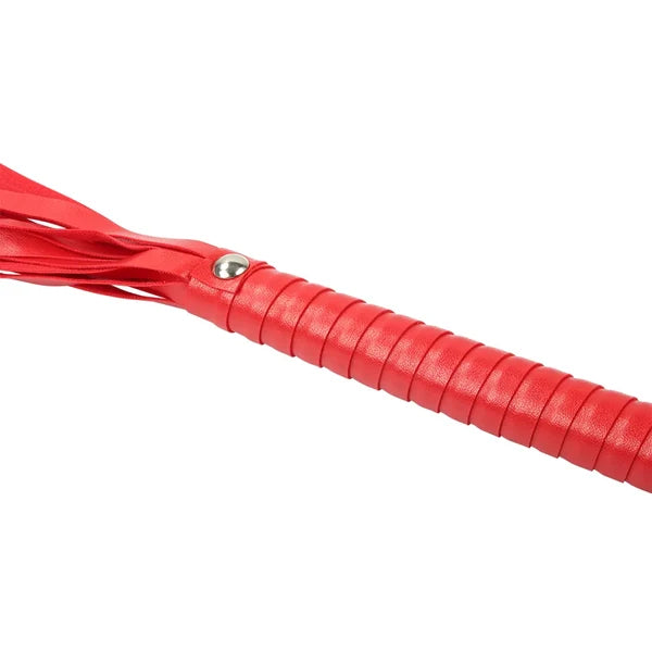 Látigo Rígido De Fleco Largo Erótico Fetiche Dominación Bdsm Color Rojo