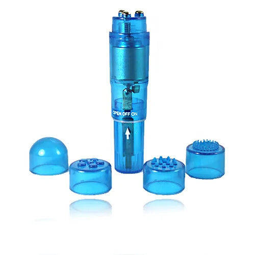 Mini Vibrador Masajeador con 4 cabezales intercambiables - Sex Therapy