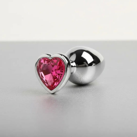 Plug anal metalico base corazon rosa - Small - ST Toys - Buttman Sexshop en Tucuman