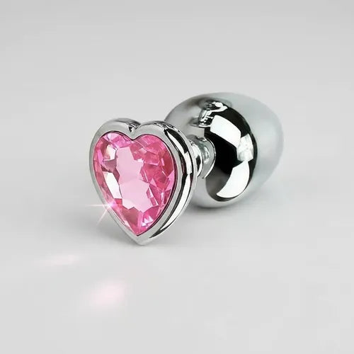 Plug anal metalico base corazon rosa - Large - ST Toys - Buttman Sexshop en Tucuman