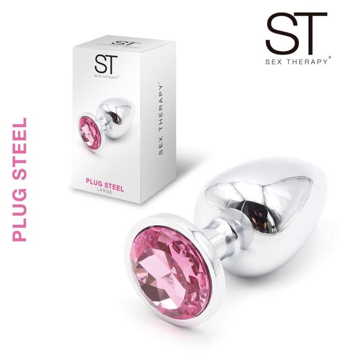 Plug metalico - Large  - Base Redonda Rosa