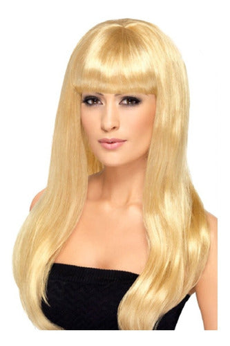 Peluca Larga - Color Rubia - Cotillon