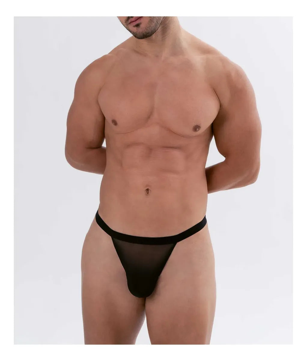 Zunga Colaless De Tul Para Hombre - Slip Negra Transparencias - Buttman Sexshop en Tucuman