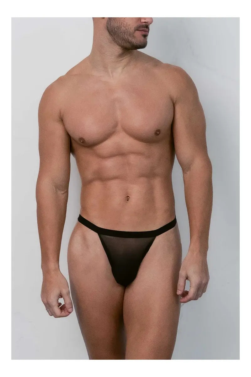 Zunga Colaless De Tul Para Hombre - Slip Negra Transparencias - Buttman Sexshop en Tucuman