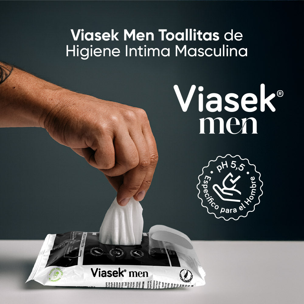 Toallitas Húmedas Higiene Intima Para Hombres - Viasek Men
