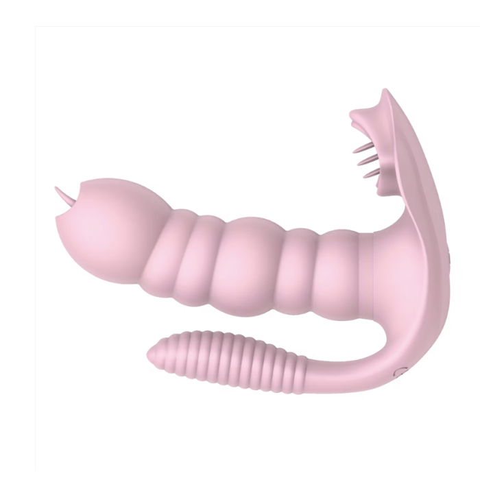 Vibrador Caterpillar de silicona recargable triple estimulacion