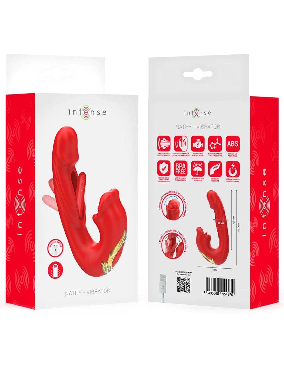 Vibrador doble con boca estimuladora multifunción