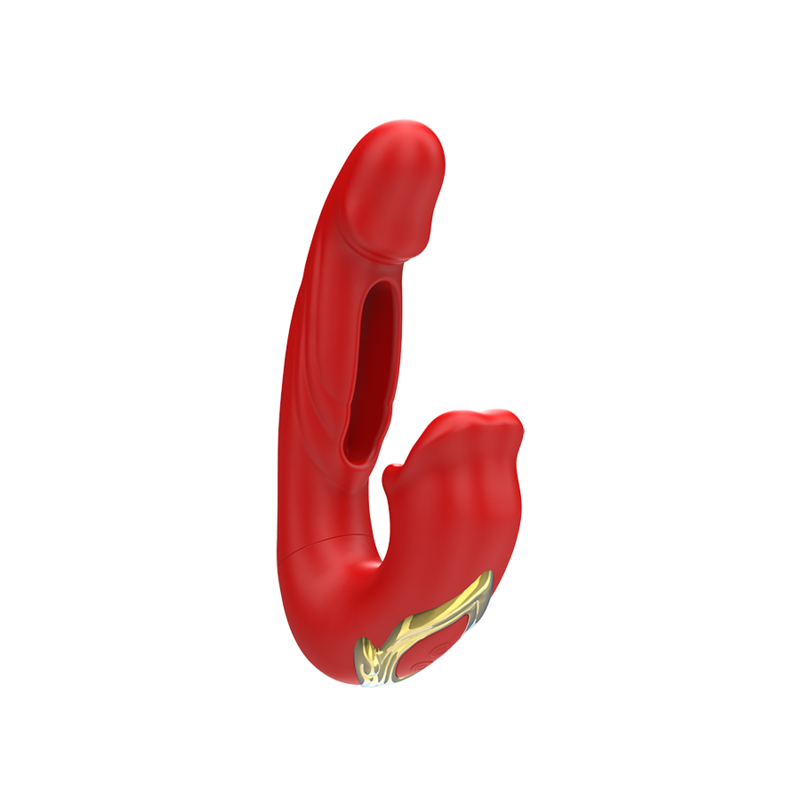 Vibrador doble con boca estimuladora multifunción