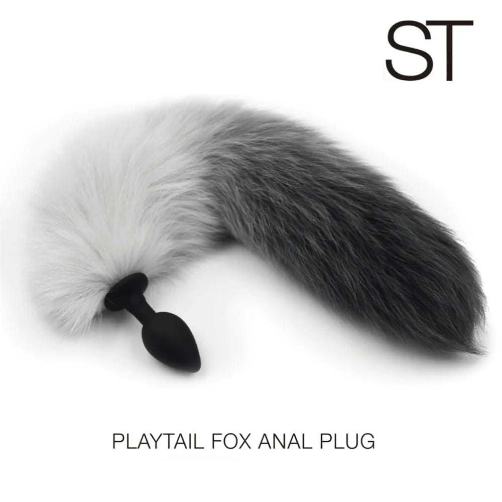Plug anal de silicona con cola de zorro - Small