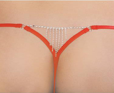 Tanga con stras y bolitas colgantes - Romanett