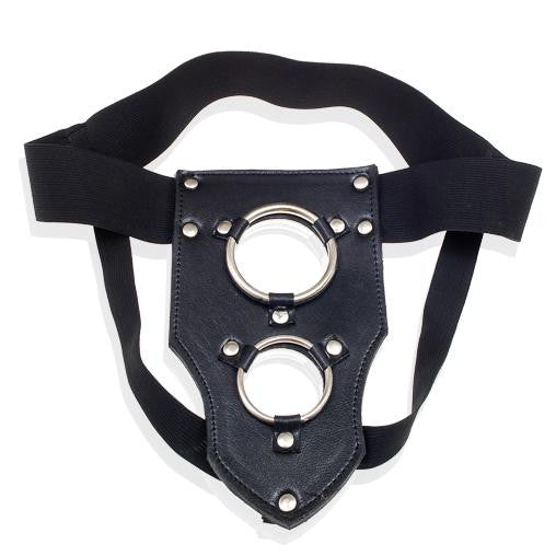 Arnes doble penetracion con aros de metal - Buttman Sexshop en Tucuman