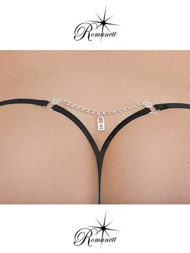 Tanga con cadenita y dije de candado - Romanett