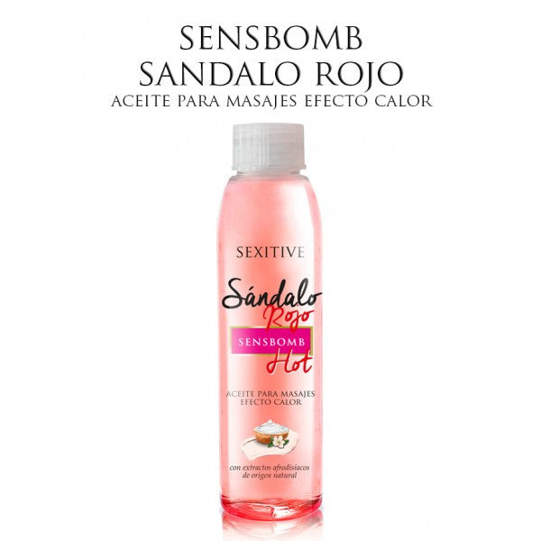 Aceite para masajes con efecto calor - Sandalo Rojo - Sexitive