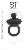 Anillo para pene con vibrador color negro- ST Toys