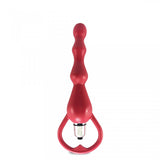 Dilatador anal inexpulsable con vibrador rojo - Platinum