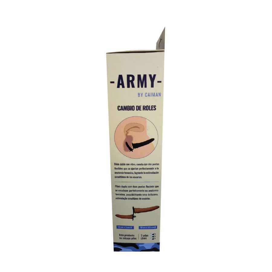 Arnes con consolador doble tipo bananin - 19 x 3.5 cm + 13 x 3 cm